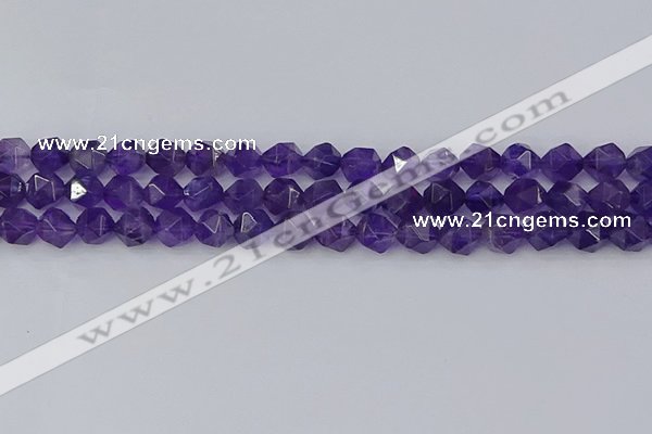 CNA758 15.5 inches 8mm faceted nuggets amethyst beads wholesale