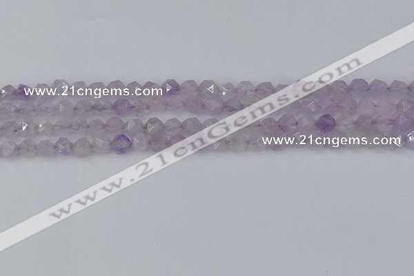 CNA761 15.5 inches 6mm faceted nuggets light lavender amethyst beads