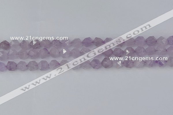 CNA762 15.5 inches 8mm faceted nuggets light lavender amethyst beads