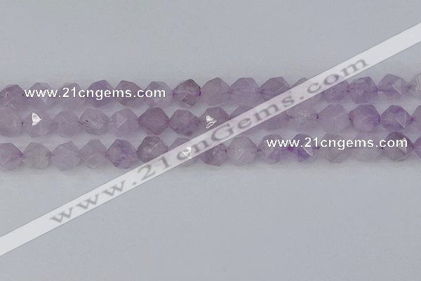 CNA764 15.5 inches 12mm faceted nuggets light lavender amethyst beads