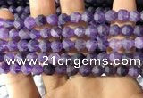 CNA766 15.5 inches 6mm faceted nuggets matte amethyst beads