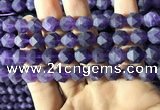 CNA768 15.5 inches 10mm faceted nuggets matte amethyst beads