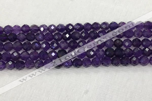 CNA774 15.5 inches 6mm faceted round amethyst gemstone beads