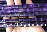 CNA778 15.5 inches 8*8mm - 8*9mm tube natural amethyst beads