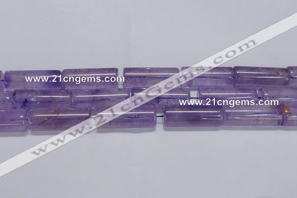 CNA817 15.5 inches 15*40mm tube natural light amethyst beads