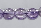 CNA821 15.5 inches 12mm flat round natural light amethyst beads