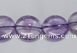 CNA823 15.5 inches 16mm flat round natural light amethyst beads