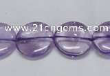 CNA824 15.5 inches 18mm flat round natural light amethyst beads