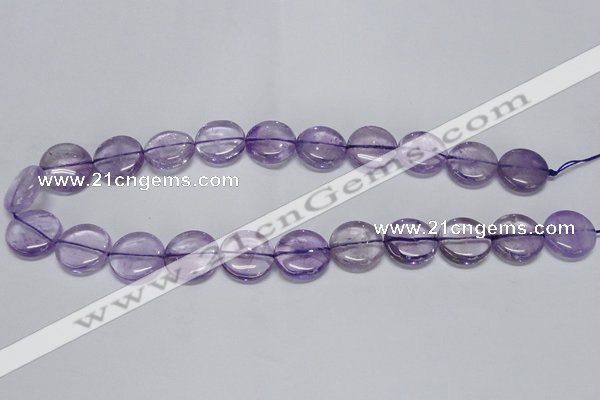 CNA824 15.5 inches 18mm flat round natural light amethyst beads