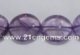 CNA825 15.5 inches 20mm flat round natural light amethyst beads