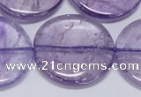 CNA828 15.5 inches 35mm flat round natural light amethyst beads