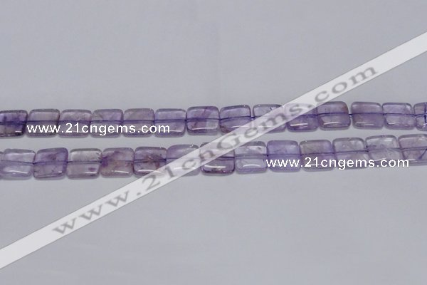 CNA840 15.5 inches 10mm square natural light amethyst beads