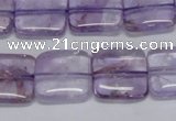 CNA841 15.5 inches 12mm square natural light amethyst beads