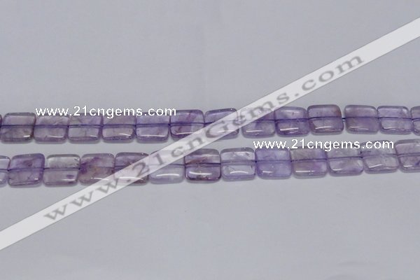 CNA841 15.5 inches 12mm square natural light amethyst beads