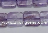 CNA842 15.5 inches 14mm square natural light amethyst beads