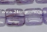 CNA844 15.5 inches 18mm square natural light amethyst beads