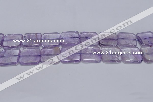 CNA846 15.5 inches 25mm square natural light amethyst beads