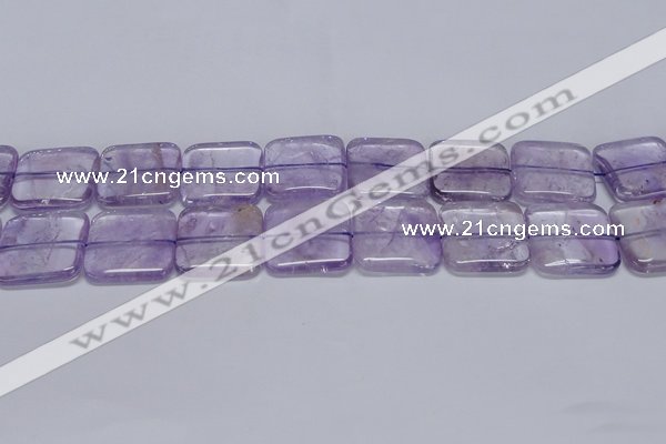 CNA846 15.5 inches 25mm square natural light amethyst beads