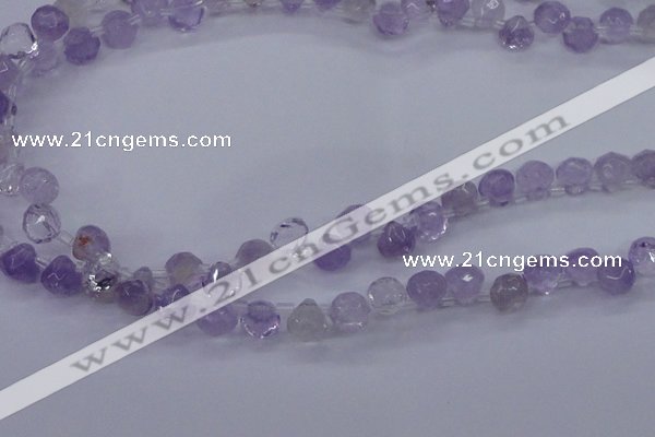 CNA900 Top drilled 7*7mm faceted teardrop amethyst gemstone beads