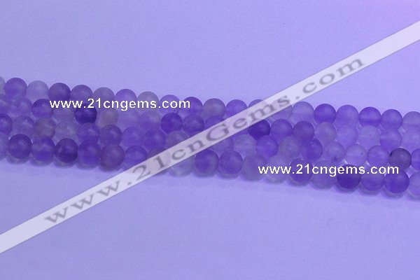 CNA912 15.5 inches 8mm round matte amethyst gemstone beads