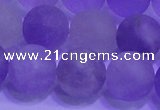 CNA915 15.5 inches 14mm round matte amethyst gemstone beads