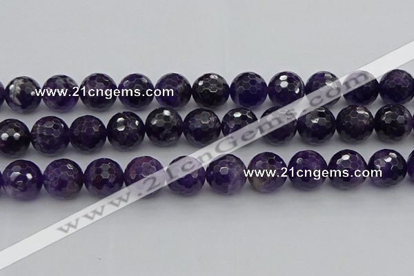 CNA918 15.5 inches 16mm faceted round natural amethyst beads