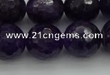 CNA920 15.5 inches 20mm faceted round natural amethyst beads