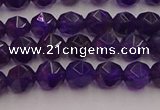 CNA936 15.5 inches 6mm faceted nuggets amethyst gemstone beads