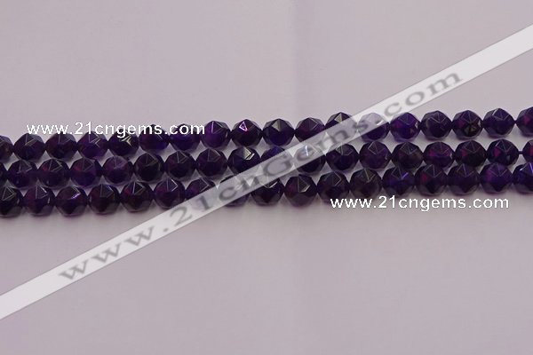 CNA937 15.5 inches 8mm faceted nuggets amethyst gemstone beads