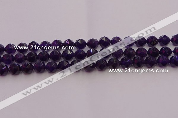 CNA938 15.5 inches 10mm faceted nuggets amethyst gemstone beads