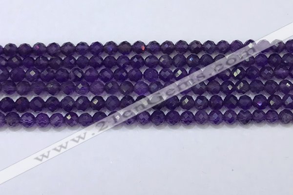 CNA990 15.5 inches 4mmm faceted round amethyst beads wholesale