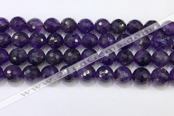 CNA994 15.5 inches 12mmm faceted round amethyst beads wholesale