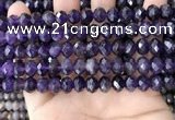 CNA996 15.5 inches 7*10mm faceted rondelle amethyst beads wholesale