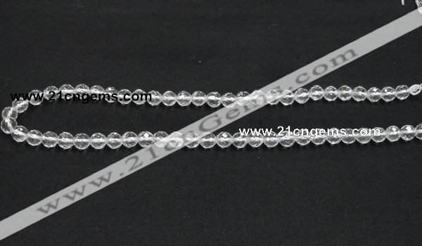 CNC07 15.5 inches 6mm faceted round grade AB natural white crystal beads