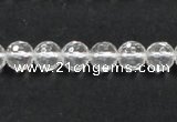 CNC08 15.5 inches 8mm faceted round grade AB natural white crystal beads