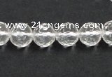 CNC09 15.5 inches 10mm faceted round grade AB natural white crystal beads