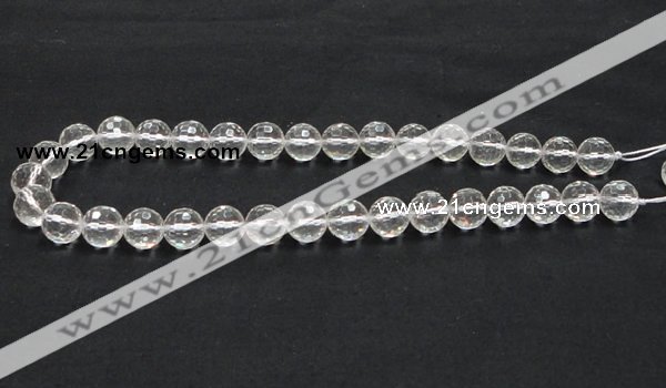 CNC10 15.5 inches 12mm faceted round grade AB natural white crystal beads