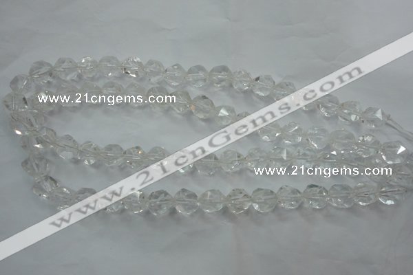 CNC100 15 inches 6mm faceted nuggets white crystal beads