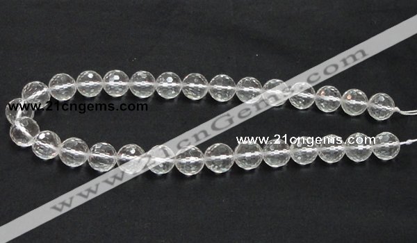 CNC11 15.5 inches 14mm faceted round grade AB natural white crystal beads