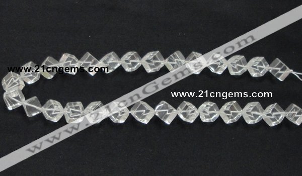 CNC15 15.5 inches 10*10mm cubic grade AB natural white crystal beads