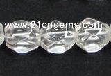 CNC16 13*18mm faceted nugget grade AB natural white crystal beads