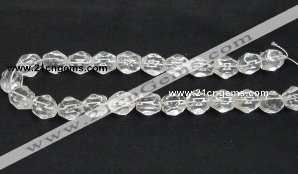 CNC16 13*18mm faceted nugget grade AB natural white crystal beads