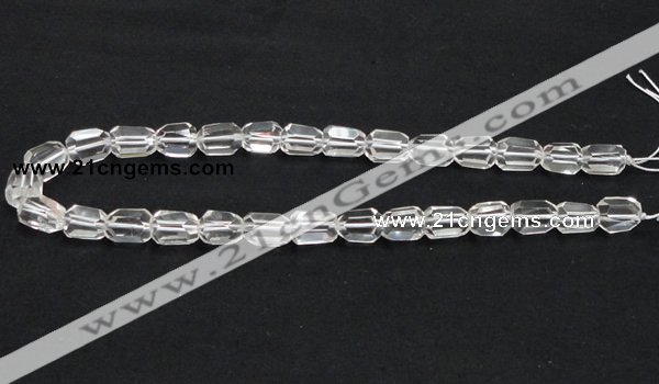 CNC17 10*14mm faceted freeform grade AB natural white crystal beads