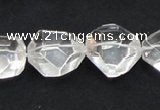 CNC18 20*22mm faceted nugget grade AB natural white crystal beads