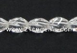 CNC19 8*12mm twisted rice grade AB natural white crystal beads