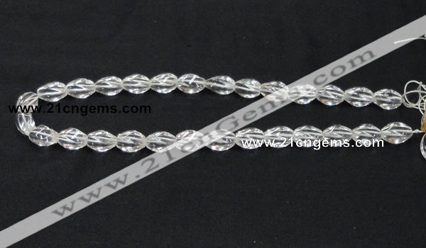 CNC19 8*12mm twisted rice grade AB natural white crystal beads