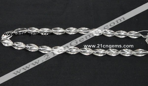 CNC20 8*18mm twisted rice grade AB natural white crystal beads