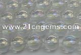 CNC201 15.5 inches 6mm round AB-color white crystal beads