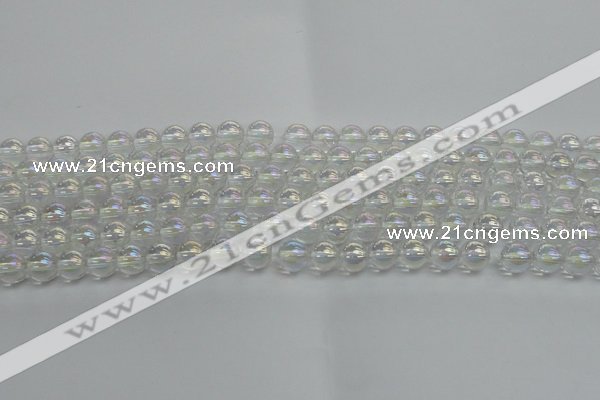 CNC201 15.5 inches 6mm round AB-color white crystal beads