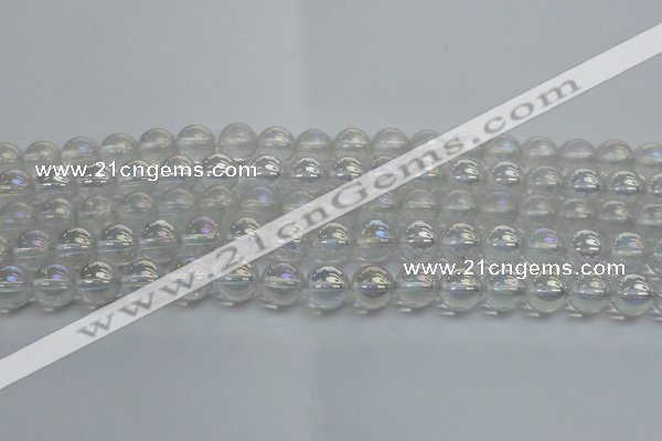 CNC202 15.5 inches 8mm round AB-color white crystal beads